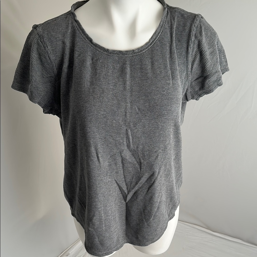 Lululemon Love Crew gray waffle knit short sleeve t-shirt